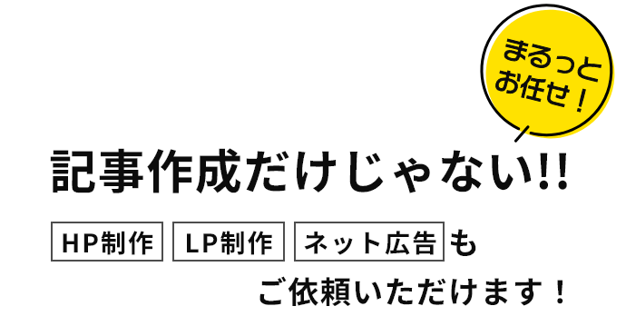 オールインワンで対応/HP,LP,広告も制作・運用が可能
